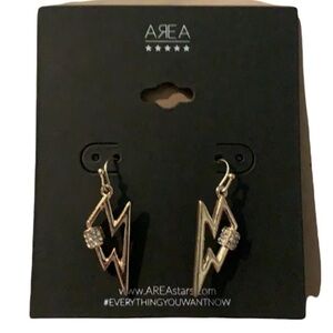 AREA STARS Mini Lightning Bolt Crystal Earrings